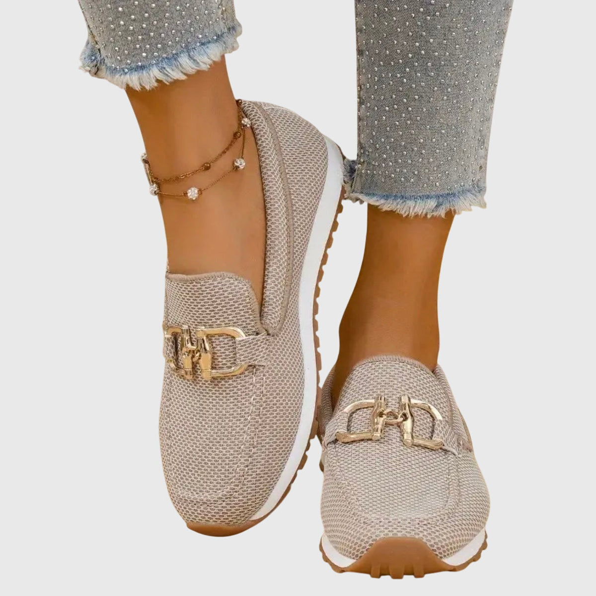 Agusta | Woven Loafers with Metal Hardware for Women