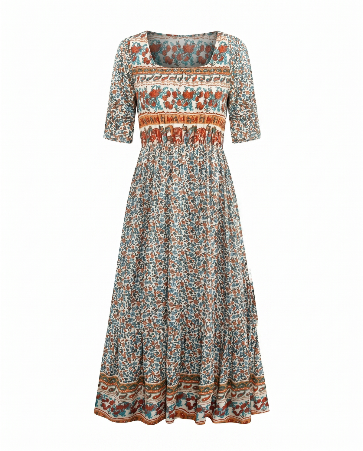 Alaia | Boho Print A-Line Midi Dress for Women